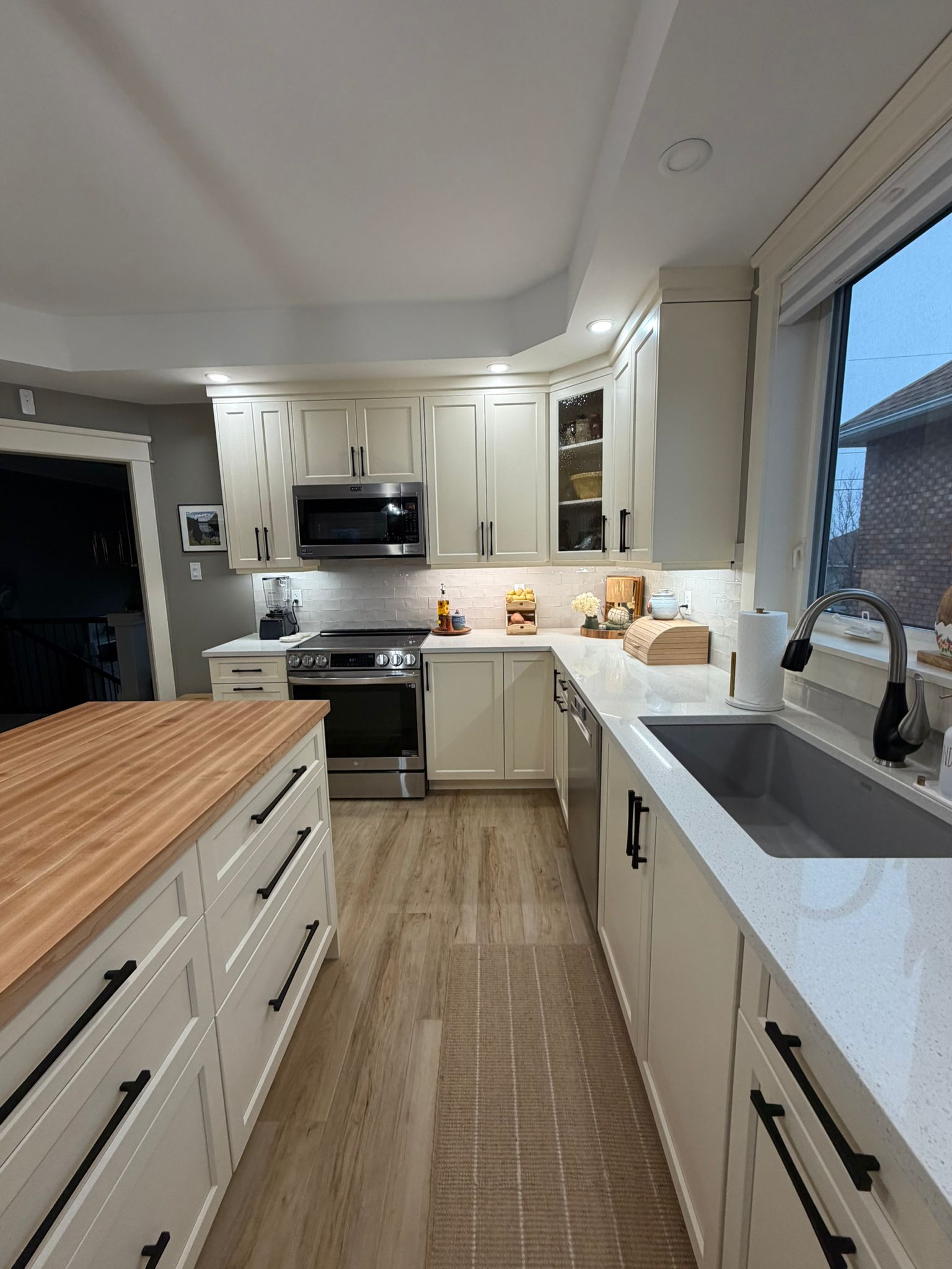 Kitchen with professionally installed tile backsplash